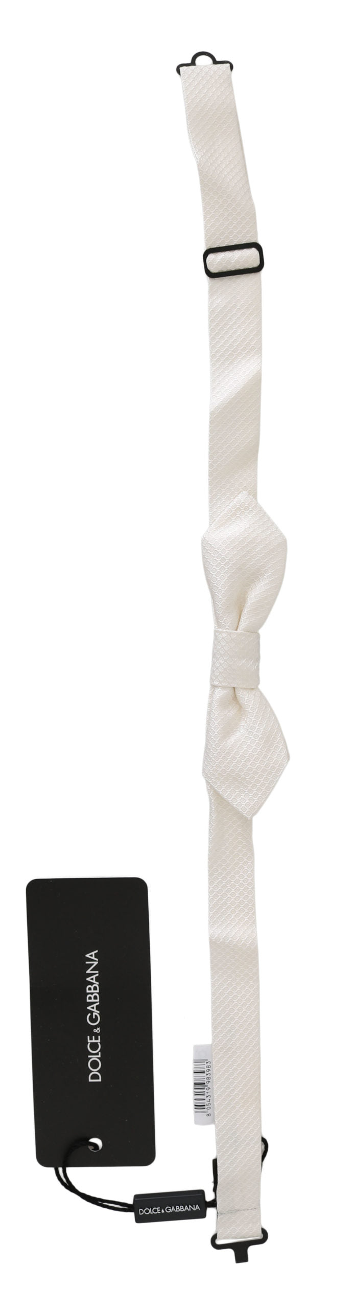 Dolce &amp; Gabbana Elegant White Silk Bow Tie