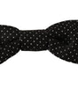 Dolce &amp; Gabbana Elegant Black Polka Dot Silk Bow Tie