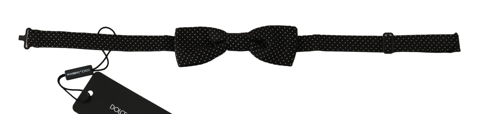Dolce &amp; Gabbana Elegant Black Polka Dot Silk Bow Tie