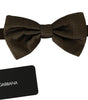 Dolce &amp; Gabbana Elegant Brown Polka Dot Silk Bow Tie