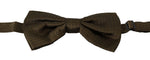 Dolce &amp; Gabbana Elegant Brown Polka Dot Silk Bow Tie