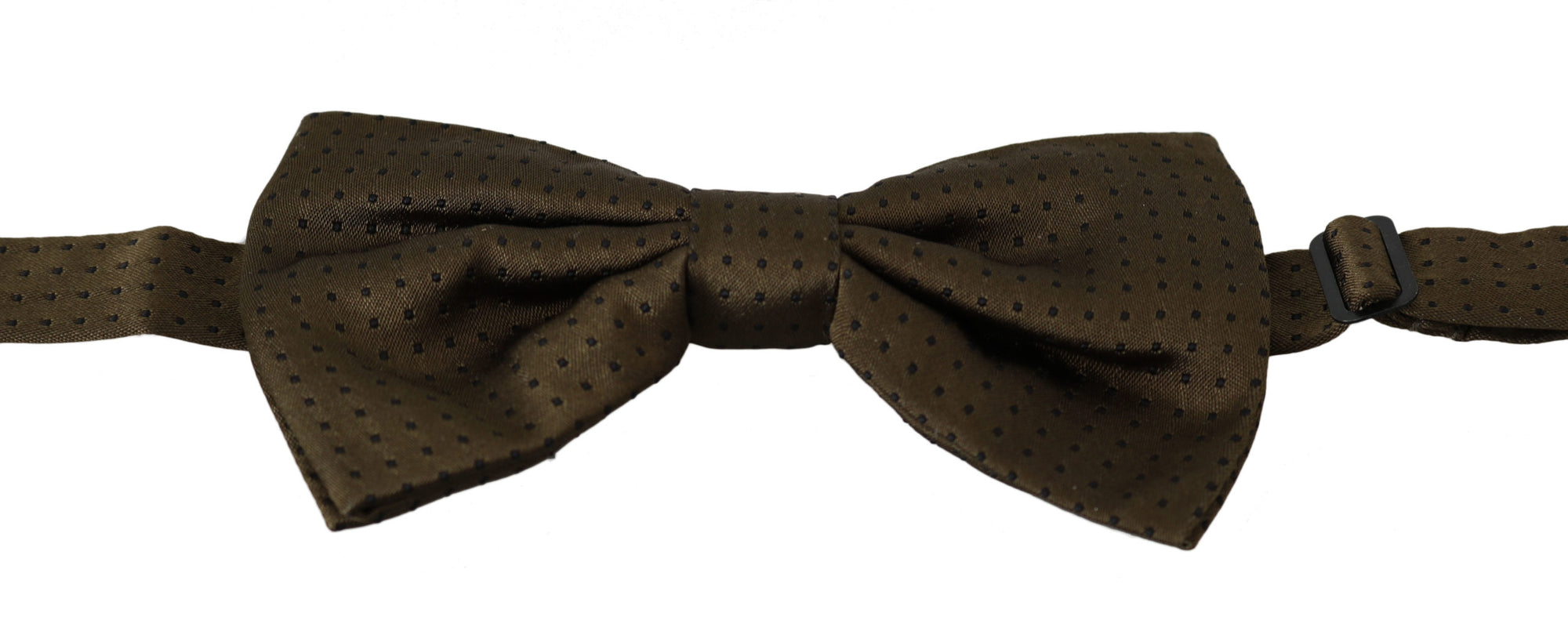 Dolce &amp; Gabbana Elegant Brown Polka Dot Silk Bow Tie