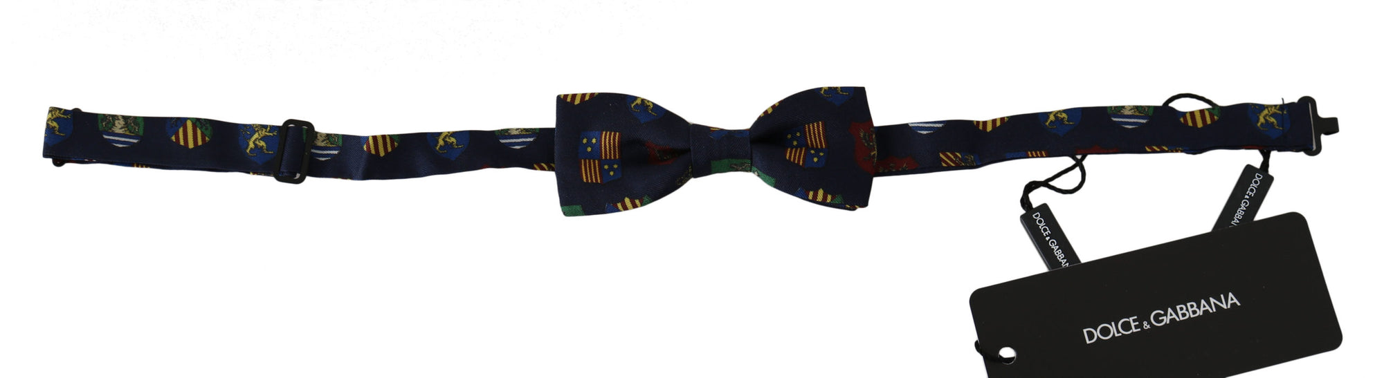 Dolce &amp; Gabbana Exquisite Silk Bow Tie in Blue Flags Print