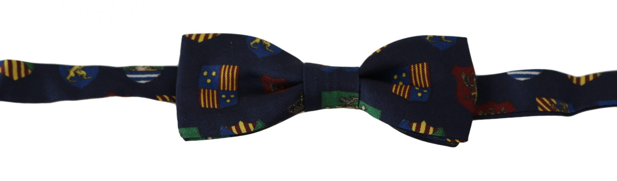 Dolce &amp; Gabbana Exquisite Silk Bow Tie in Blue Flags Print