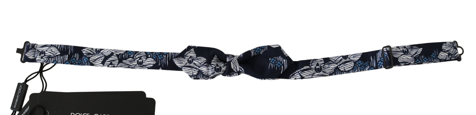 Dolce &amp; Gabbana Elegant Navy Silk Bow Tie