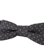 Dolce &amp; Gabbana Elegant Silk Gray Circle Pattern Bow Tie