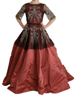 Dolce &amp; Gabbana Elegant Crystal Embellished Silk Gown
