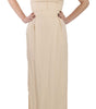 Dolce & Gabbana Beige Silk Column Cap Sleeve Gown Dress