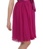 Dolce & Gabbana Fuchsia Pink Bow Silk Sleeveless Dress