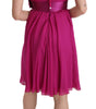 Dolce & Gabbana Fuchsia Pink Bow Silk Sleeveless Dress