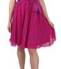 Dolce & Gabbana Fuchsia Pink Bow Silk Sleeveless Dress