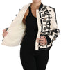 Dolce & Gabbana White Wool Black Floral Baroque Jacket