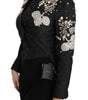 Dolce & Gabbana Black Jacquard Crystal Floral Jacket
