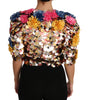 Dolce & Gabbana Crystal Sequined Floral Jacket Coat