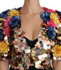 Dolce & Gabbana Crystal Sequined Floral Jacket Coat