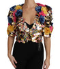 Dolce & Gabbana Crystal Sequined Floral Jacket Coat