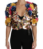 Dolce & Gabbana Crystal Sequined Floral Jacket Coat