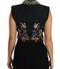 Dolce & Gabbana Black Crystal Sicily Vest Waistcoat