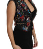 Dolce & Gabbana Black Crystal Sicily Vest Waistcoat