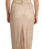 Dolce & Gabbana Beige Lace Spaghetti Strap Sheath Dress