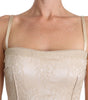 Dolce & Gabbana Beige Lace Spaghetti Strap Sheath Dress