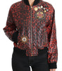 Dolce & Gabbana Red Leopard Button Crystal Leather Jacket