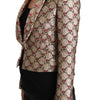 Dolce & Gabbana Gold Floral Sequined Blazer Coat Jacket