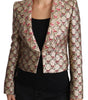 Dolce & Gabbana Gold Floral Sequined Blazer Coat Jacket