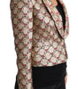 Dolce & Gabbana Gold Floral Sequined Blazer Coat Jacket