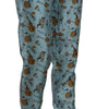 Dolce &amp; Gabbana High Waist Tapered Silk Pants in Blue Print