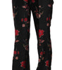 Dolce &amp; Gabbana Elegant Floral Print Boot Cut Trousers
