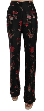 Dolce &amp; Gabbana Elegant Floral Print Boot Cut Trousers