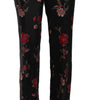 Dolce &amp; Gabbana Elegant Floral Print Boot Cut Trousers
