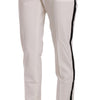 Dolce & Gabbana White Side Stripe Wool Tapered Trouser Pants