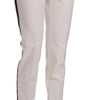 Dolce & Gabbana White Side Stripe Wool Tapered Trouser Pants