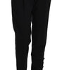 Dolce & Gabbana Black Button Pleated Tapered Trouser Pants