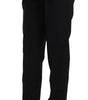 Dolce & Gabbana Black Button Pleated Tapered Trouser Pants
