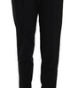Dolce & Gabbana Black Button Pleated Tapered Trouser Pants