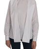 Dsquared² White Crew Neck Long Sleeve Cotton Blouse