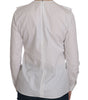 Dsquared² White Crew Neck Long Sleeve Cotton Blouse