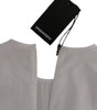 Dsquared² White Crew Neck Long Sleeve Cotton Blouse