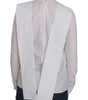 Dsquared² White Crew Neck Long Sleeve Cotton Blouse