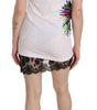 Dsquared² White Printed Crew Neck Sleeveless Bodycon Mini Dress