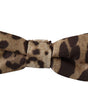Dolce & Gabbana Brown Leopard Silk Adjustable Neck Papillon Men Bow Tie
