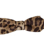 Dolce & Gabbana Brown Leopard Silk Adjustable Neck Papillon Men Bow Tie