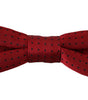 Dolce & Gabbana Red Dotted Silk Adjustable Neck Papillon Bow Tie