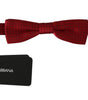 Dolce & Gabbana Red Dotted Silk Adjustable Neck Papillon Bow Tie