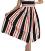 Dolce & Gabbana Multicolor Stripes A-Line Pleated Midi Dress