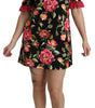 Dolce & Gabbana Floral Pink Lace A-Line Shift Mini Dress