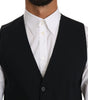 Dolce & Gabbana Blue Wool Waistcoat Formal Gilet Vest